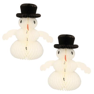 Winter Decoratie sneeuwpop - 2x - 45 x 30 cm - papier - brandvertragend - staand/hangend Winter Decoratie sneeuwpop - 2x - 45 x 30 cm - papier - brandvertragend - staand/hangend