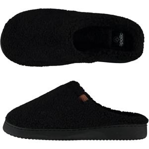 Instapper slippers/pantoffels Teddy wol - zwart - maat 41-42 - Volwassenen