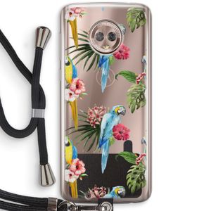 Kleurrijke papegaaien: Motorola Moto G6 Transparant Hoesje met koord