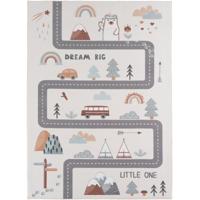 Kindervloerkleed Rechthoek Speelweg COCO Crème - Speelkleed met Weg voor de Kinderkamer