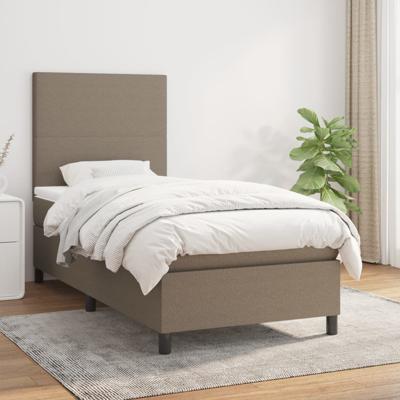 Boxspring met matras stof taupe 90x190 cm