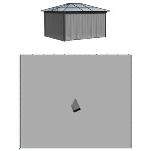 Outsunny Vervangingsgordijn voor paviljoen, set van 4, voor 3x4m paviljoens, 302x205cm, lichtgrijs