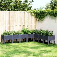 Plantenbak met poten 200x160x42 cm polypropeen blauwgrijs