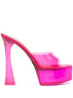 Amina Muaddi mules Dalida Glass 140 mm à plateforme - Rose Amina Muaddi mules Dalida Glass 140 mm à plateforme - Rose