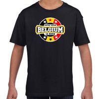 Have fear Belgium is here / Belgie supporter t-shirt zwart voor kids - thumbnail