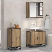 Dressoir artisanaal eikenkleurig 35 x 35,5 x 76 cm Bewerkt hout