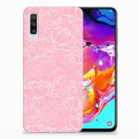 Samsung Galaxy A70 | TPU Case | White Flowers