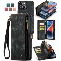 Caseme iPhone 13 hoesje - Vintage 2 in 1 portemonnee -Zwart Caseme iPhone 13 hoesje - Vintage 2 in 1 portemonnee -Zwart