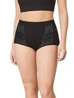 Dames Lace maxi - Kanten dames taille slip - Hoge onderbroek - Biologisch katoen - Badstof kruisje