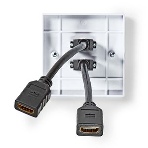 Nedis CVGP34955WT wandcontactdoos voor 2x HDMI female