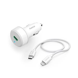 Hama Auto-oplaadset, Lightning, Power Delivery (PD), 20W Oplader Wit