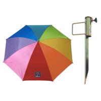 Parasol met metalen grondharing - multi kleuren - polyester - Dia 240 cm - verstelbaar