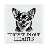 Herdenkings cadeau tegel - hondenliefhebber - Chihuahua hond - zwart/wit - keramiek - 15 cm Herdenkings cadeau tegel - hondenliefhebber - Chihuahua hond - zwart/wit - keramiek - 15 cm