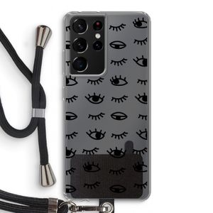 Eye pattern #2: Samsung Galaxy S21 Ultra Transparant Hoesje met koord