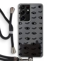 Eye pattern #2: Samsung Galaxy S21 Ultra Transparant Hoesje met koord