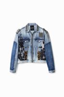 Denim truckerjack met patch - BLUE - XXL