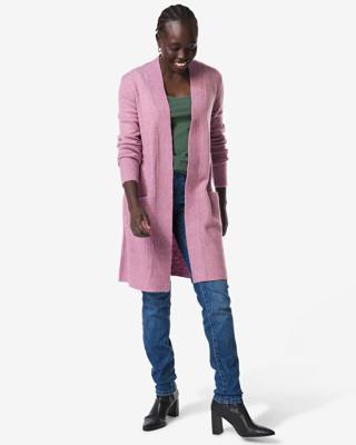 HEMA Damesvest Lana fijngebreid paars (paars)