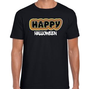 Halloween verkleed t-shirt heren - Happy Halloween - zwart - themafeest outfit