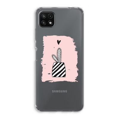 Zwart-wit cactus: Samsung Galaxy A22 5G Transparant Hoesje