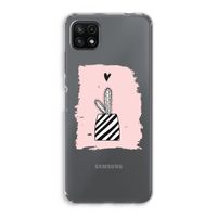Zwart-wit cactus: Samsung Galaxy A22 5G Transparant Hoesje