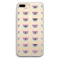 Smiley watermeloenprint: iPhone 7 Plus Transparant Hoesje - thumbnail