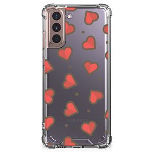 Samsung Galaxy S21 Plus Doorzichtige Silicone Hoesje Hearts