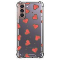 Samsung Galaxy S21 Plus Doorzichtige Silicone Hoesje Hearts - thumbnail