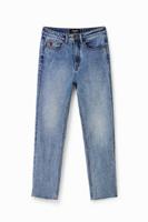 Straight fit cropped jeans - BLUE - 34