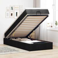 Ottoman bed met matras 100x200cm stof zwart