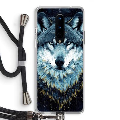Darkness Wolf: OnePlus 8 Transparant Hoesje met koord