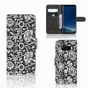 Samsung Galaxy S8 Hoesje Black Flowers