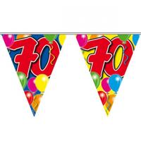 Leeftijd vlaggenlijn - 70 jaar - 10 meter - verjaardag versiering - vlaggetjes