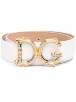 Dolce & Gabbana ceinture à boucle logo DG Baroque - Blanc