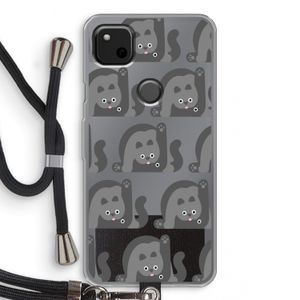 Cats: Pixel 4a Transparant Hoesje met koord