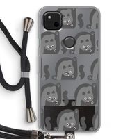 Cats: Pixel 4a Transparant Hoesje met koord