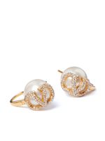 Valentino Garavani boucles d'oreilles VLogo Signature serties de cristaux - Blanc - thumbnail