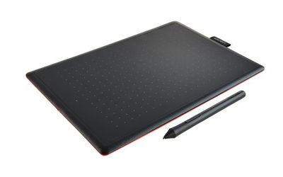 Wacom One by Medium grafische tablet Zwart, Rood 2540 lpi 216 x 135 mm USB