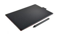 Wacom One by Medium grafische tablet Zwart, Rood 2540 lpi 216 x 135 mm USB - thumbnail