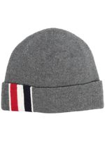 Thom Browne bonnet à détail rayé - Gris