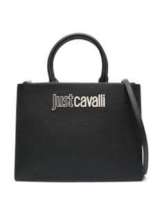 Just Cavalli sac à main en cuir artificiel à logo - Noir