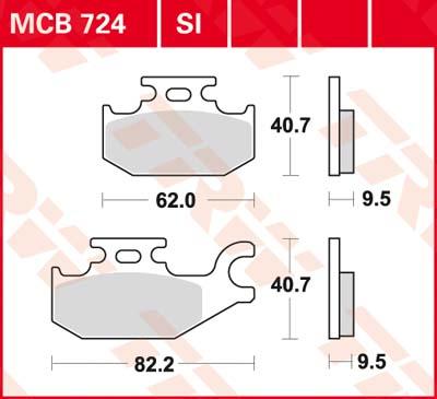 TRW Remblokken, en remschoenen voor de moto, MCB724 Allround organisch