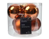 Kerstballen Glas Ø8cm Warm Cider 6st