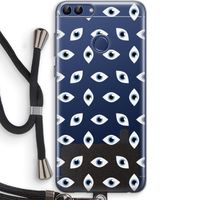Eyes pattern: Huawei P Smart (2018) Transparant Hoesje met koord