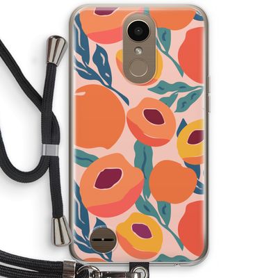 Perzik: LG K10 (2017) Transparant Hoesje met koord