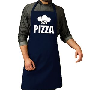 Chef pizza schort / keukenschort navy heren