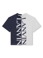 Lanvin Enfant logo-print two-tone cotton T-shirt - Bleu - thumbnail