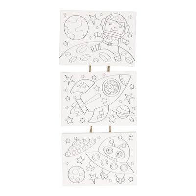 Canvas Schilderset Ruimte, set van 3 stuks