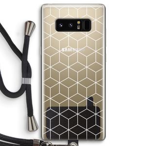 Zwart-witte kubussen: Samsung Galaxy Note 8 Transparant Hoesje met koord