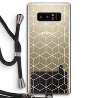 Zwart-witte kubussen: Samsung Galaxy Note 8 Transparant Hoesje met koord