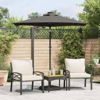 VidaXL Parasol met led&apos;s en stalen paal 225x225x212cm antracietkleurig